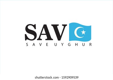 Save Uyghur Flag Turkish China