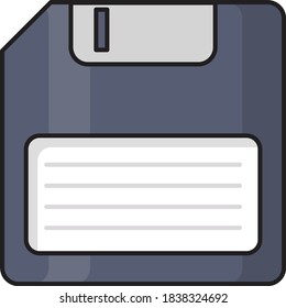 save vector flat color icon