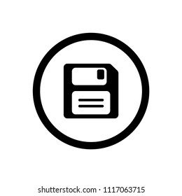 Save vector icon, flat diskette symbol. Simple illustration for web or mobile app