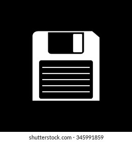 save vector icon isolated on black