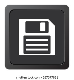 Save - vector icon, on a grey button