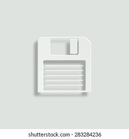 save vector icon - paper illustration