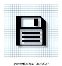 Save - vector icon with shadow