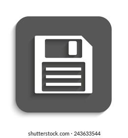 Save - vector icon with shadow on a grey button