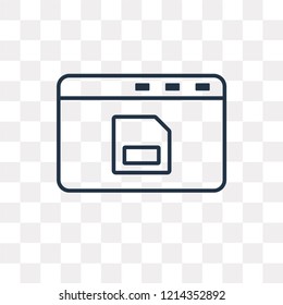 Save vector outline icon isolated on transparent background, high quality linear Save transparency concept can be used web and mobile
