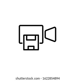 save as video icon design line style. Perfect for application, web, logo and presentation template