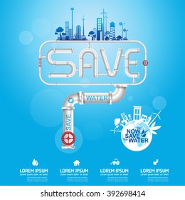 Save Water Background Template