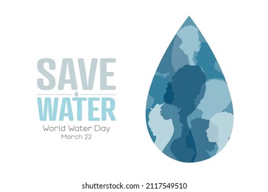 Save Water banner. World Water Day banner. March 22.