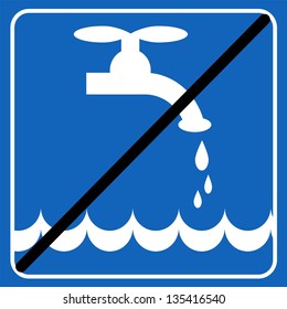 save the water blue sign