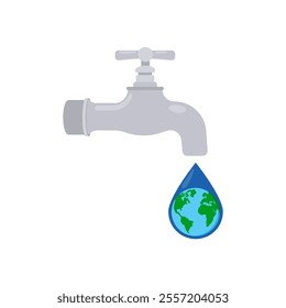Save Water, charity vector illustration
