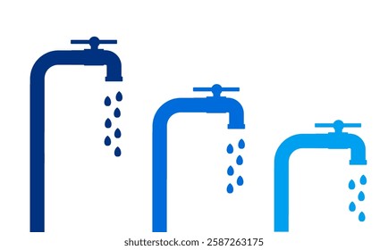 Save water concept copy space background. Water faucet flat vector design in flat style repetition