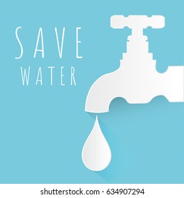 Save The Water Concept with copy space.