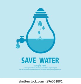 Save water concept, Ecology Save The Water, Water conservation concept. Vector illustration