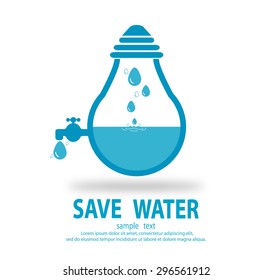 Save water concept, Ecology Save The Water, Water conservation concept. Vector illustration