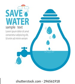 Save water concept, Ecology Save The Water, Water conservation concept. Vector illustration