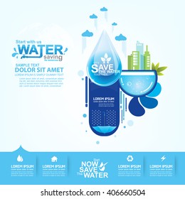 Save water concept Ecology vector