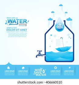 Save water concept Ecology vector