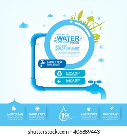 Save water concept Ecology vector