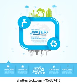 Save water concept Ecology vector
