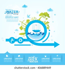 Save water concept Ecology vector