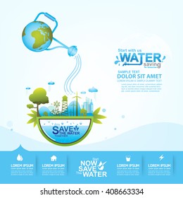 Save water concept Ecology vector