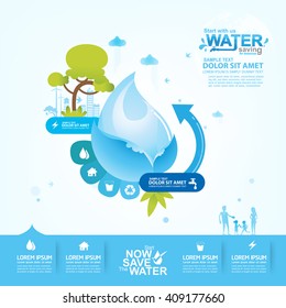 Save water concept Ecology vector