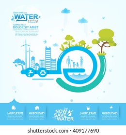 Save water concept Ecology vector