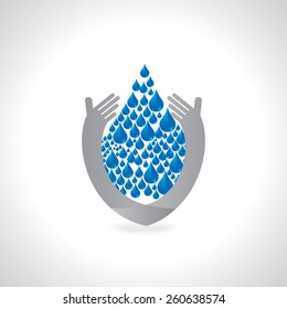 save water concept with hand illustration