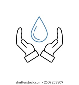 save water concept line icon. Simple element illustration. save water concept outline symbol design.