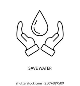 save water concept line icon. Simple element illustration. save water concept outline symbol design.