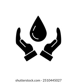 Wasserkonzept speichern Symbol. Einfache Elementgrafik. sparen Wasser Konzept umreißen Symbol-Design.