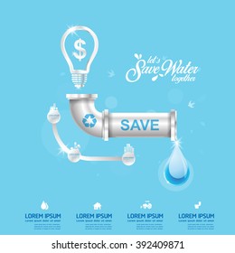 Save Water Concept Recycled Water