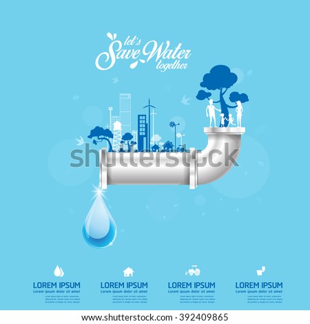 Save Water Concept Recycled Water