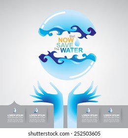 Save The Water Concept Vector