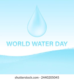 Save Water or Water Conservation Concept. World Water Day and Environment day. Vector Illustration.