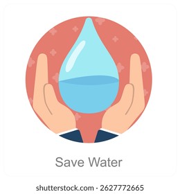 Save Water and conversation icon concept