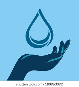 save water design over blue background vector illustration 