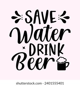 Save water drink beer, Holiday Coaster Tumbler Illustration Christmas