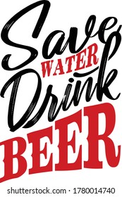 Save Water Drink Beer Vector Design Template