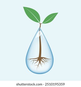 Save water drop and environment day concept