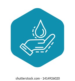 Save water drop icon. Outline save water drop vector icon for web design isolated on white background