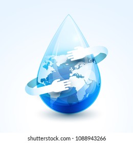 Save Water, Save Earth, Vector Illustration