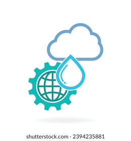 save water eco friendly icon concept