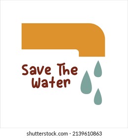 Save the water - ecology concept background with water drop. Vector banner template