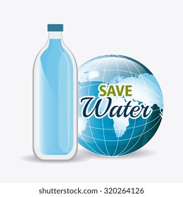 Save water ecology design, vectori llustration eps 10.