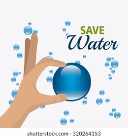 Save water ecology design, vectori llustration eps 10.
