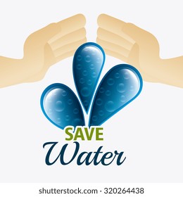 Save water ecology design, vectori llustration eps 10.
