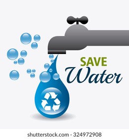 Save water ecology theme design, vector illustration