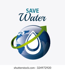 Save water ecology theme design, vector illustration