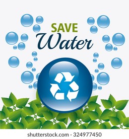 Save water ecology theme design, vector illustration